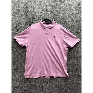 Polo Ralph Lauren Classic Fit Pony Embroidered Polo Shirt Pink Mens Size XXL